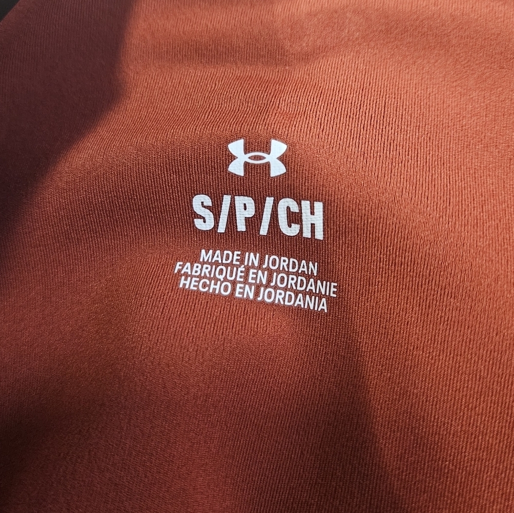 Under Armour Fitted High Rise Ankle Leggings Burnt Orange Women's Small Active - Picture 7 of 9
